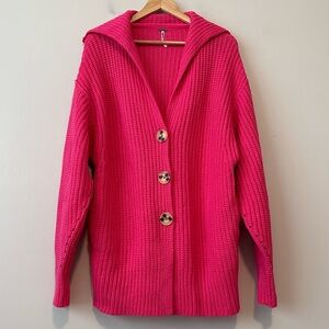 FREE PEOPLE Swim Too Deep Cardigan in Pink XS